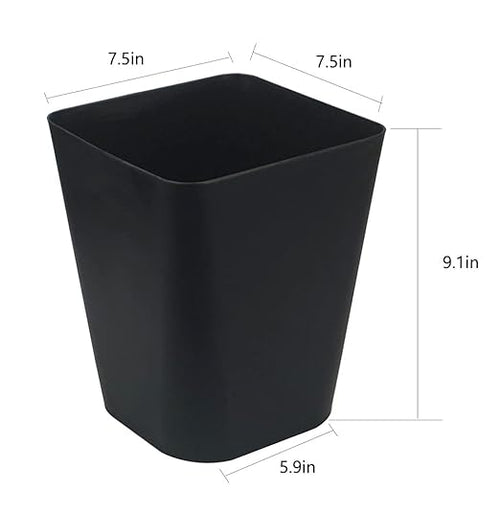 1.6 Gallon Small Trash Can Bathroom Wastebasket Garbage Can for Kitchen Office Bathroom,Pack of 2(1.6 Gallon(2 Pack), Black)