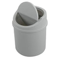 Plastic Desktop Mini Trash Can with Swing Lid, Grey
