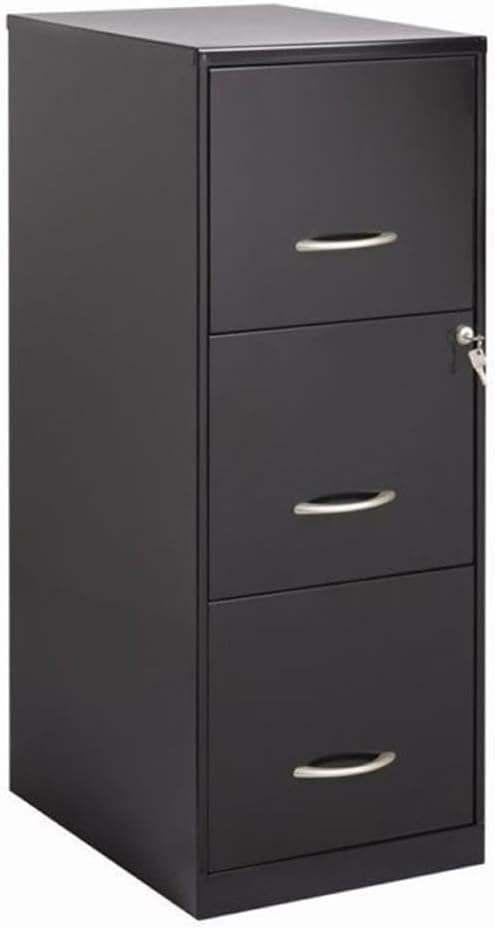 Home Square 2 Piece Office Set with Desk and Filing Cabinet in Black