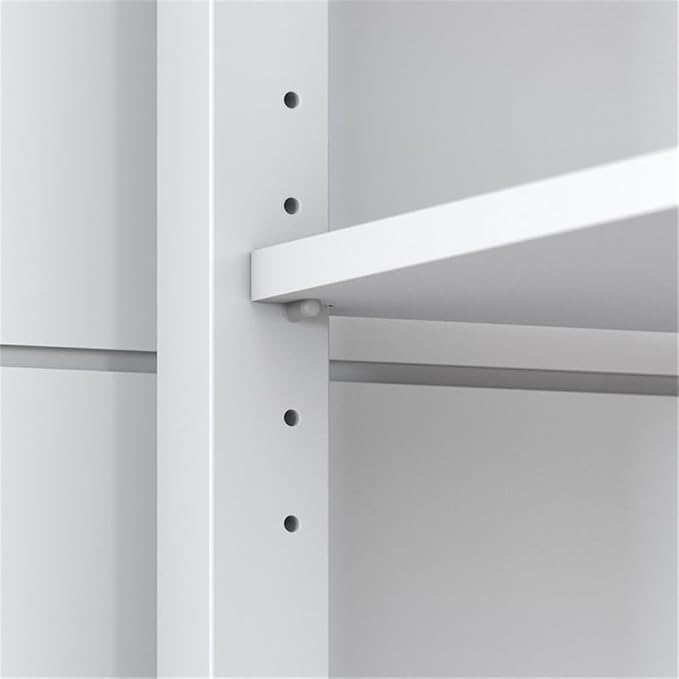 UrbanPro 60W L Shaped Computer Desk, Shiplap Gray/White Finish, Engineered Wood, Modern Farmhouse Style with Storage Shelves and Drawer, Home Office Corner Desk