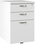 Bush Business Furniture Office in an Hour 3 Drawer Rolling File Cabinet in Pure White | Mobile Under Desk Drawers for Letter, Legal, and A4-Size Document Storage