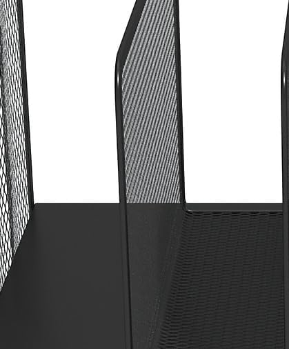 TRU RED Wire Mesh File Organizer, 7‑Compartment, Matte Black – Vertical Desktop Sorter for Files, Folders & Mail