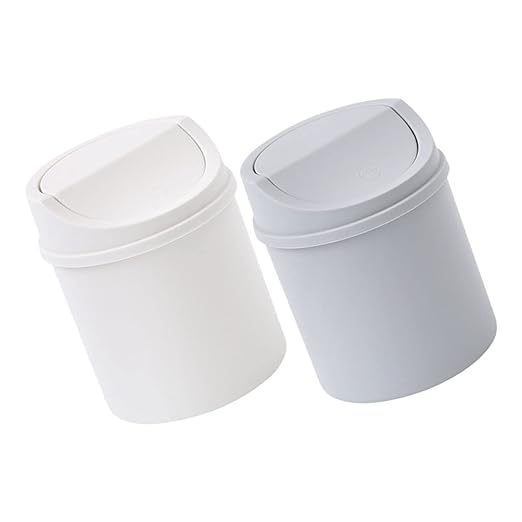 MAGICLULU 2pcs Slim Trash Can Lid Kitchen Office Accessories Recycling Bin for Kitchen Desktop Trash Can Household Bin