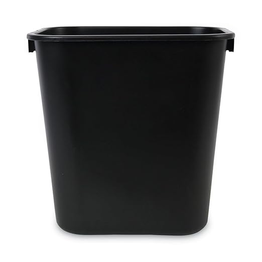 Boardwalk 3485201 14 qt Plastic Soft-Sided Wastebasket - Black