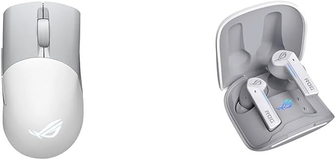 ASUS ROG Keris Wireless AimPoint Gaming Mouse, Tri-Mode connectivity, 36000 DPI Sensor & ROG Cetra True Wireless Gaming Headphones (Low-Latency Bluetooth Earbuds
