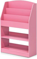 Furinno LOVA Book Shelf, 5-Tier Magazine Bookshelf, Bookcase with Open Shelves Storage, 9.4 x 24.6 x 37, for Living Room, Bedroom, Home Office, Pink