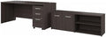 Bush Business Furniture Studio C 72W x 30D Office Desk with Storage Return and Mobile File Cabinet in Storm Gray