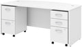 Bush Business Furniture Studio C 72W x 36D Bow Front Desk with Mobile File Cabinets in White