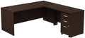 Bush Business Furniture Office in an Hour 2 Person Straight Cubicle Desks with Storage, Drawers, and Organizers in Hansen Cherry | Double Workstation Set with Privacy Panels for Commercial Workspace