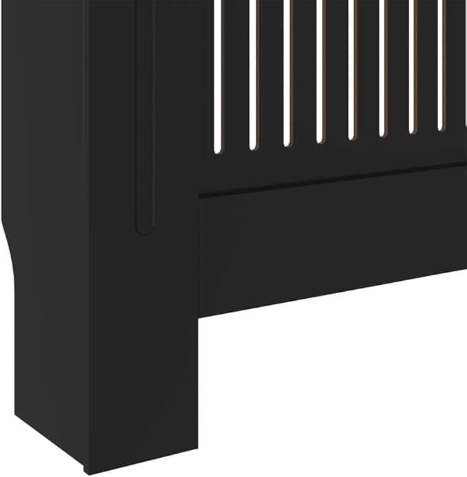 MDF Radiator Cover Cabinet Shelf, Heater Heating Side Stand Radiator Cover Living Room Furniture Decor, Black 80.7"x8.1"x32.1",-452