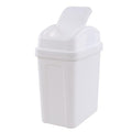 1-Pack 1.8 Gallon Plastic Swing Lidded Trash Can, Small Garbage Bin, White