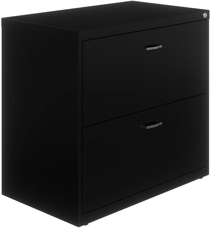 Home Square 3-Piece Set with Mobile Desk & File Cabinet & 5-Shelf Bookcase Black