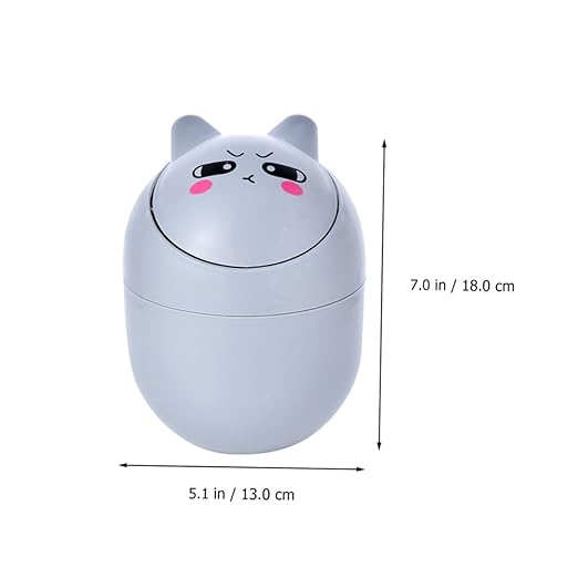 GLEAVI 1pc Slim Desktop Trash Can Cute Basket for Desk Dresser Tabletop Storage Lid