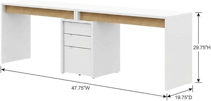 White 3-Piece Home Office Set with Multi-Purpose Storage Desks, Durable Construction, Modern Design, Ideal for Workspaces