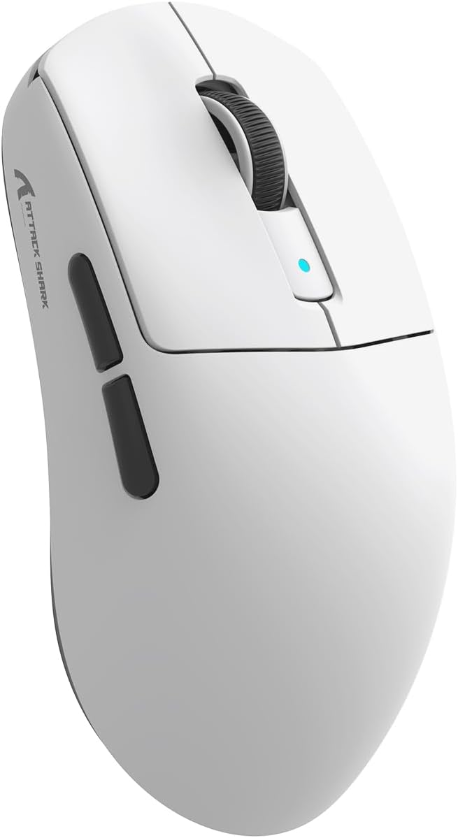 ATTACK SHARK R6 Wireless Gaming Mouse,38G Ultra-Lightweight Trip-Mode 2.4G/USB-C/Bluetooth Mouse Gaming with PAW3950MAX Sensor,42000 DPI,50G Accelerated Speed for PC/Laptop/Mac PC/Laptop/Mac -White