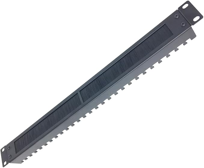 1U Brush Cable Manager Horizontal Rack Mount Cable Management Panel with Tidy Brush Slot for Cable Entry for 19-inch Server Rack or Network Cabinet, Disassembled