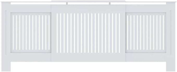 MDF Radiator Cover Cabinet Shelf, Heater Heating Side Stand Radiator Cover Living Room Furniture Decor, White 80.7"x8.1"x32.1",-451