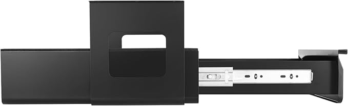 VEVOR Under Desk Lockable Slide Out Drawer, 13 inch Under Desk Pull-out Drawer for Sit Stand Workstation, Secure Under Counter Drawers for Home Office Storage Organizer, Black