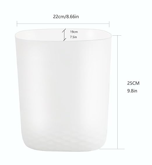 Small Trash Can with 60 Count of Trash Bags,2.5 Gallon Wastebasket Recycling Bin Trash Can for Bathroom Bedroom Office Kitchen (2, White+Gray)