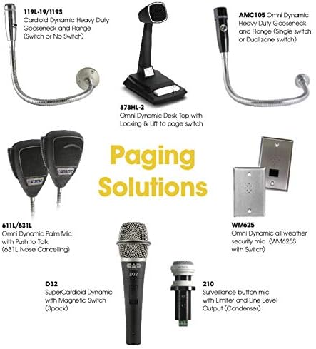 Astatic by CAD Audio 119S‑19 Dynamic Gooseneck Microphone – 19" Cardioid Wired Mic for Podium, Pulpit, Stage, PA Systems – Push-to-Talk Switch, Corded, Heavy-Duty, Chrome, 3/4"Flange Mount, 6'Cable