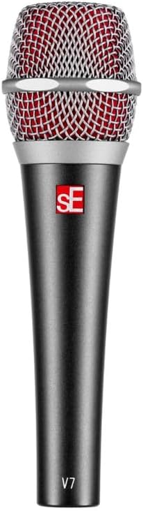 SE ELECTRONICS V7 Dynamic Microphone for Singing, Speech & Studio Recording - XLR Handheld Professional Microphone with Supercardioid Aluminum Voice Coil for Huge Gain Before Feedback - Grey