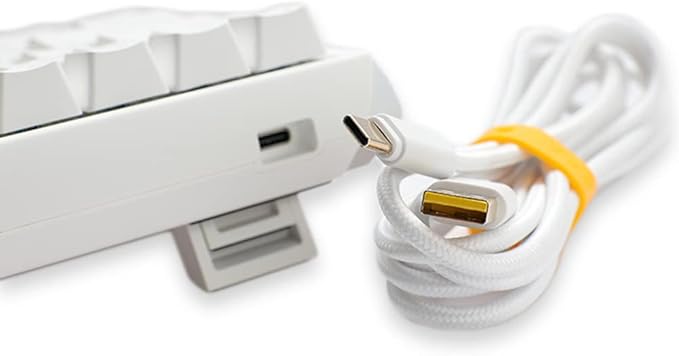 Ducky One 3 White 60% Mechanical Keyboard: Quack Mechanics Dampening, Hot-Swappable Cherry Speed Silver Switches, High-Density PBT Doubleshot Keycaps, RGB, US, White