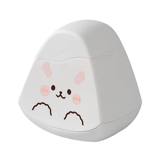 PRETYZOOM Mini Desktop Trash Can Cute Animal Design Waste Bin for Home Office Compact Decorative Garbage Holder Lid for Desk Car Small Xj Rabbit