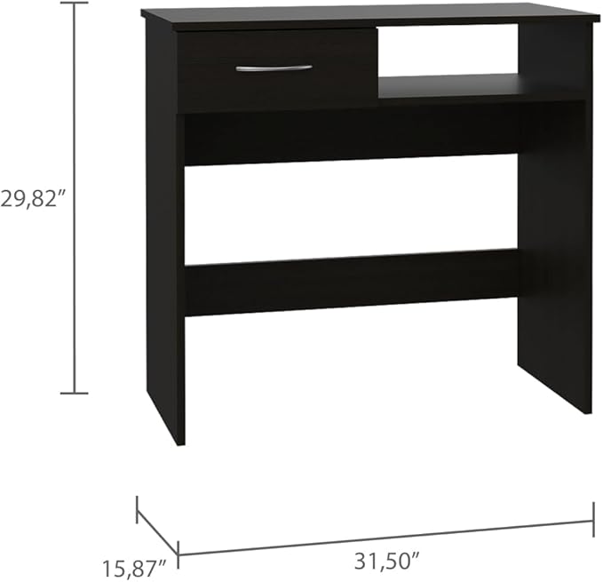 Black Wengue 2-Piece 7-Shelf 1-Drawer Home Office Set for Minimal Space