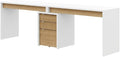 White 3-Piece Home Office Set with Multi-Purpose Storage Desks, Durable Construction, Stylish Natural Maple Accents
