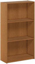 Furinno Basic Book Shelf, 3-Tier Modern Bookshelf, Bookcase with Open Shelves, 9.3 x 21.8 x 39.5, for Living Room, Bedroom, Home Office, Natural Oak