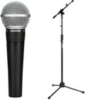 Shure SM58 Pro XLR Dynamic Microphone with Tripod Mic Stand - Professional Studio & Live Performance Cardioid Mic for Vocals, Podcasting, and Recording