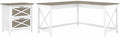 Bush Furniture L Shaped Desk with Lateral File Cabinet | Key West Collection Corner Computer Table with Storage for Home Office with Filing Unit | 60Wx60Dx30H