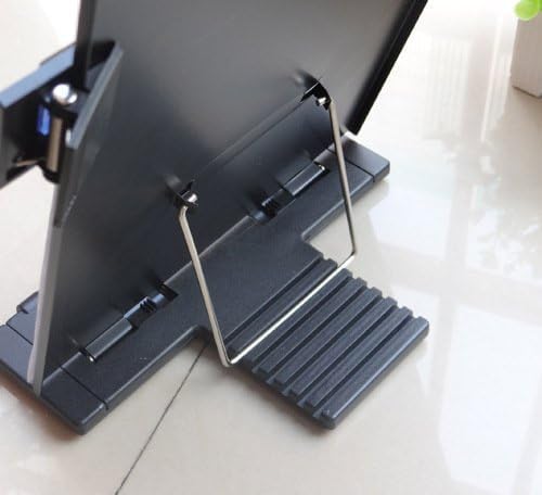 Black metal desktop document book holder with 7 adjustable positions