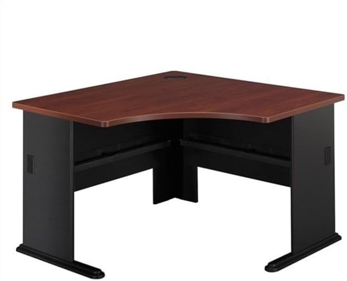 BBF Bush Business Furniture Series 2 Piece Corner Desk and Shelf Bookcase Set in Hansen Cherry
