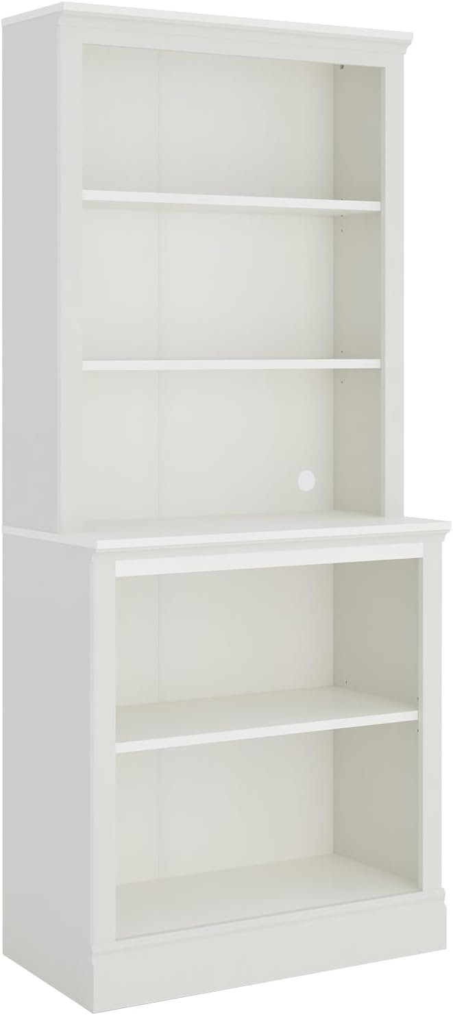 Bevfint 72" Tall Bookcase, White Large Floor Standing Bookshelf, 5 Tier Shelves Open Storage Organizer, Book Case for Living Room Hallway Kitchen Home Office Bedroom, White - 5 Tier