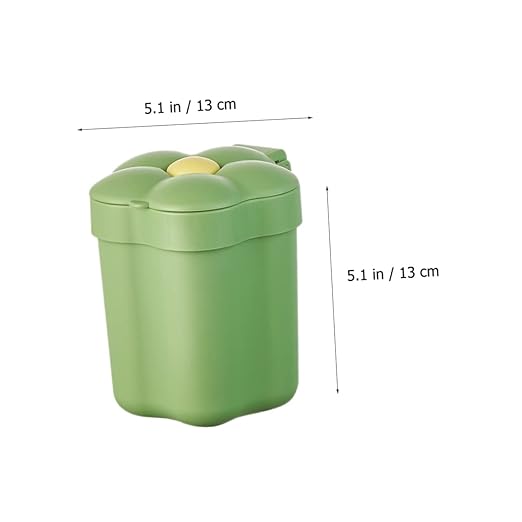 DECHOUS 2pcs Small Basket Mini Kitchen Garbage Can Lid Plastic Desktop Trash Bin Slim Trash Can for Office