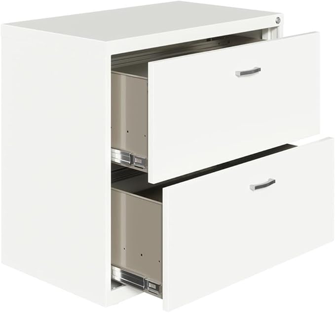 Home Square 2-Piece Set with Mobile Desk in Navy and Lateral File Cabinet