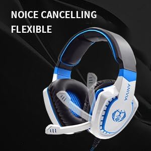 Anivia Computer Over-Ear Headphones with Mic, Wired Gaming Headset Compatible with PS4, PC, Xbox One, Laptop, Computer, 3.5mm Jack, Bass Surround, Soft Memory Earmuffs