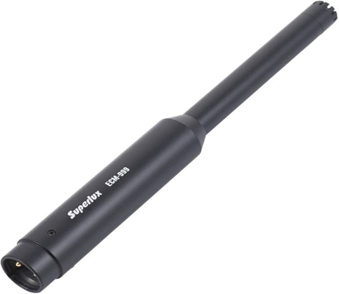 Superlux ECM999 Measurement Microphone, Omnidirectional Condenser Mic - Precision for Room Calibration, Audio Testing & Sound Analysis. Compatible with RTA Systems, Studio Recording (20Hz-20kHz, XLR)