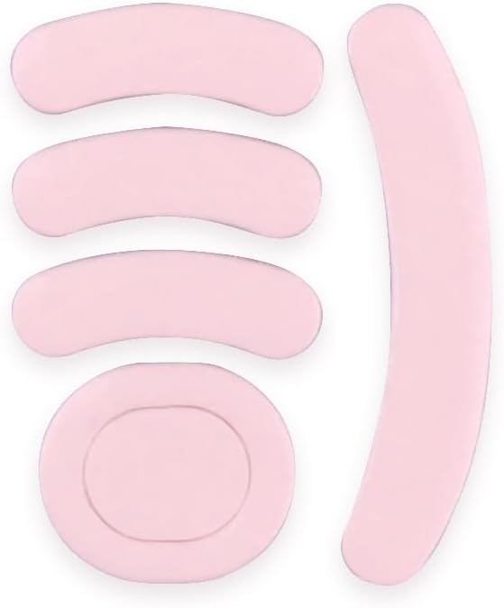 HUYUN 2sets Pink Rounded Curved Edges Mouse Feet Skates Replacement for Logit G PRO Wireless GPW Gaming Mouse