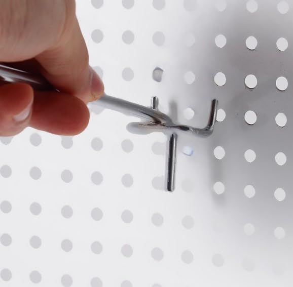 8 Inch Heavy Duty Pegboard Hooks, 12 Pack, Stainless Steel Chrome Finish, Universal Fit for 1/8 and 3/16 Inch Boards, Garage and Tool Storage Organization