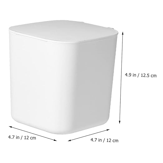 Alipis Slim Garbage Can Kitchen Trash Can for Kitchen Desktop Rubbish Storage Bin Lid