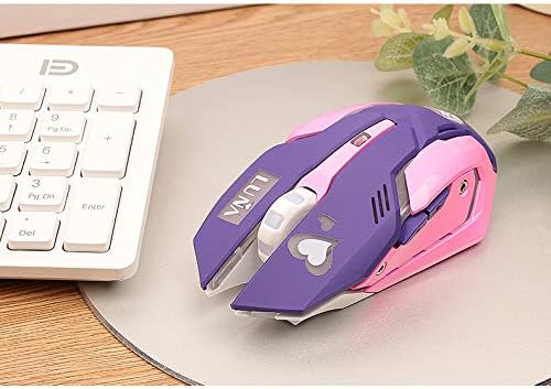 Gaming Mouse,7 Colors Backlit Optical Game Mice Ergonomic USB Wired with 2400 DPI and 6 Buttons 4 Shooting with Nano Receiver for Computer/Win/Mac/Linux/Andriod/iOS,Purple.
