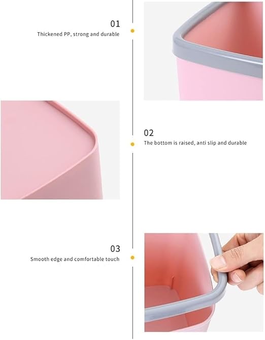 Slim Smart Trash Can Mini Desktop Trash Can Plastic Countertop Garbage Bin No Cover Press Ring Garbage Can for Office Kitchen Table Desk Bedroom Living Room Dressing Bathroom Trash Can (Co