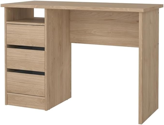 Pemberly Row Set of 2 Writing Desk and 3-Drawers Mobile Cabinet with Casters