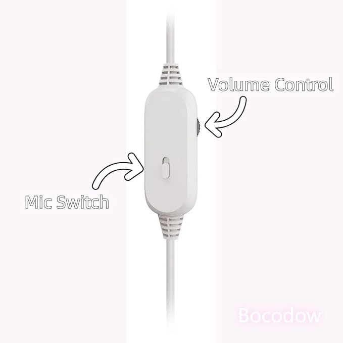 Pink Gaming Headset with Mic, Cat Ears, Stereo Surround Sound Wired Over Ear Headphones with Microphone, Soft Ear Pads, Noise Cancelling for Girls, Teens, Women