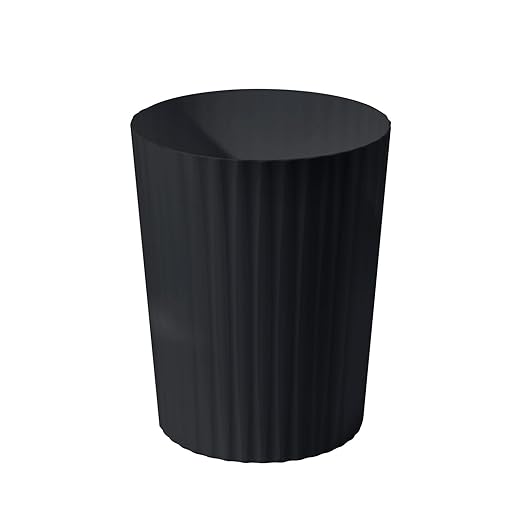 Small Platic 2 Gallon Trash Can - Compact Wastebin for Bathroom, Kitchen, Office, Home Use - Black