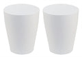 Feisco Small Trash Can,Plastic Round Bathroom Wastebasket Garbage Can for Bathroom Bedroom Kitchen Office (White, Pack of 2)