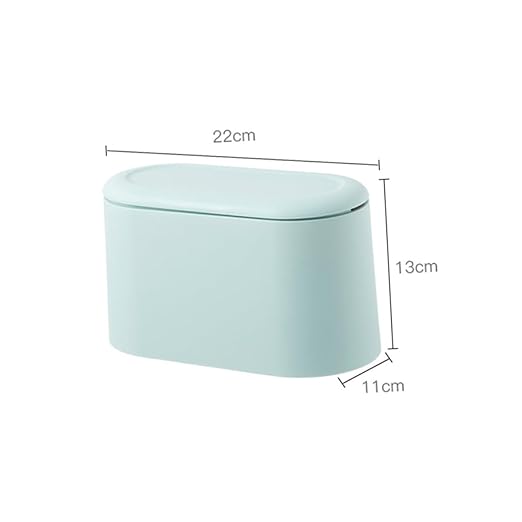Unomor Slim Desktop Press Trash Can Kitchen Garbage Bin for Tabletop Office Dorm Mini Trash Can Ejection Cover Cute Fashionable Design Easy to Use