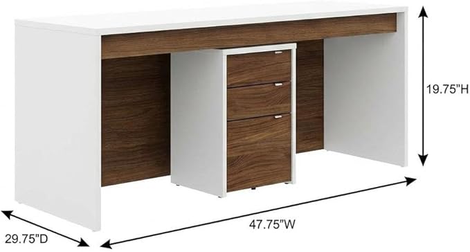 White 3-Piece Home Office Set with Multi-Purpose Storage Desks, Durable Wooden Construction, Modern Design for Workspace Organization
